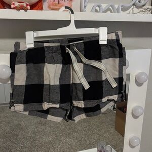 Plaid Black and Cream Shorts medium old navy
